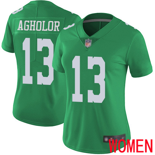 Women Philadelphia Eagles #13 Nelson Agholor Limited Green Rush Vapor Untouchable NFL Jersey Football->nfl t-shirts->Sports Accessory